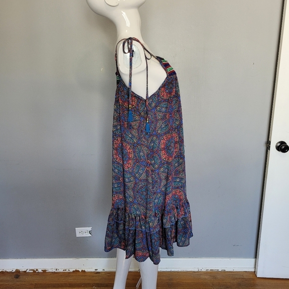 Karma Highway Paisley Print Embroidered Dress, VGUC, One Size - Picture 3 of 9